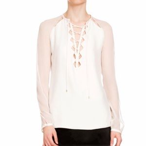 Altuzarra Benny Lace up Blouse Top 8